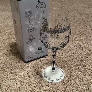 Bridesmaid painted wine glass